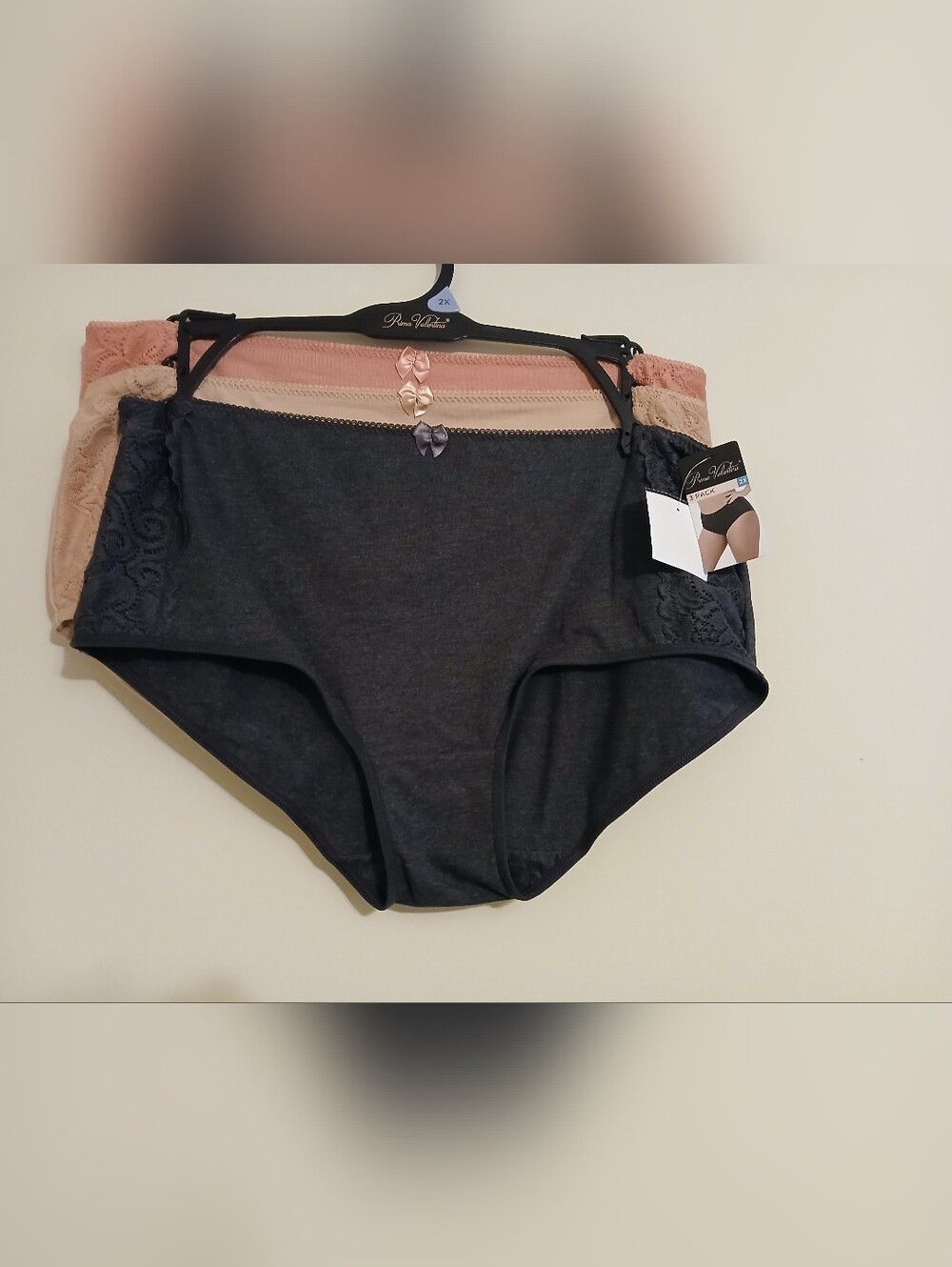 3-Pack Women's Full-Coverage Briefs in Charcoal, Blush and Cream